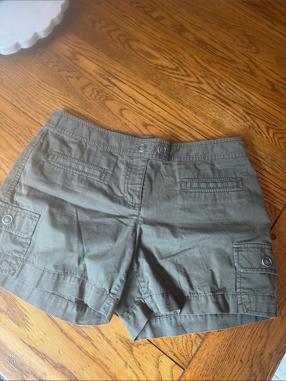 LOFT Olive Cargo Shorts with Buttoned Pockets